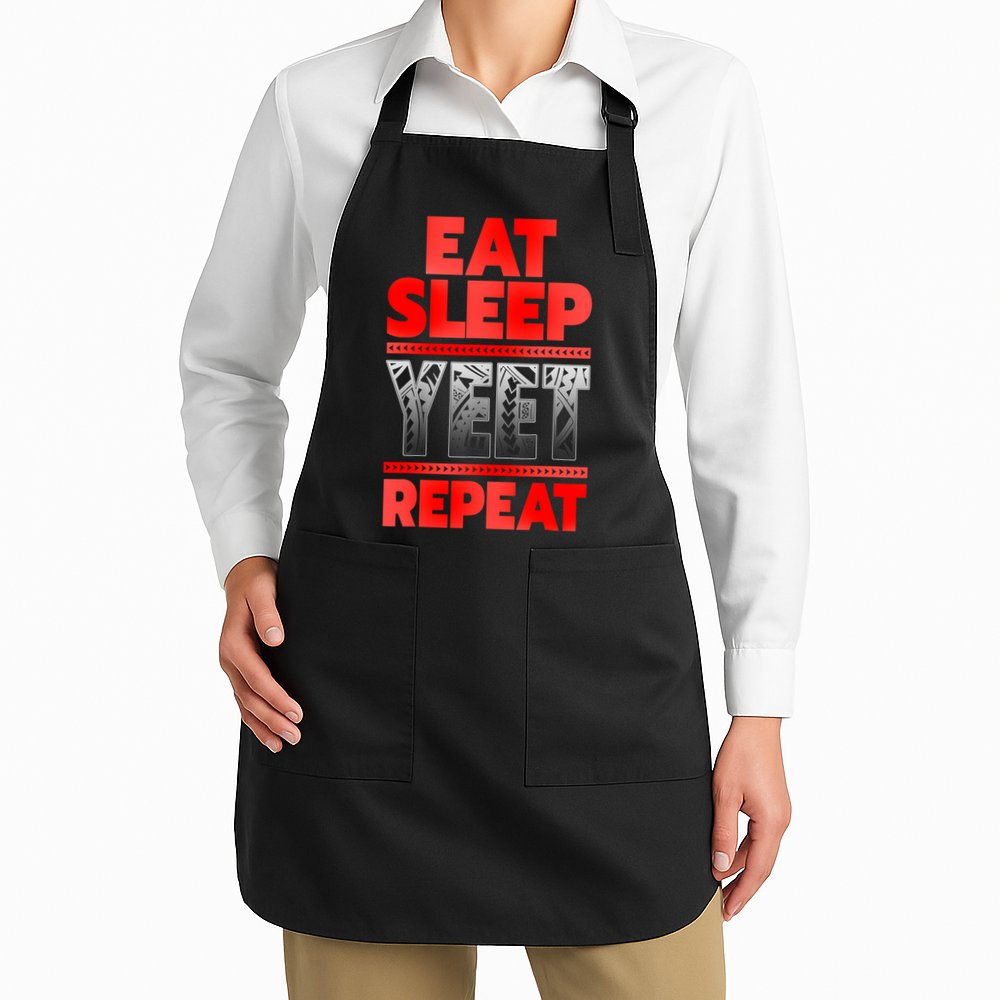 Vintage Yeet Mens Funny Saying Eat Sleep Repeat Apron