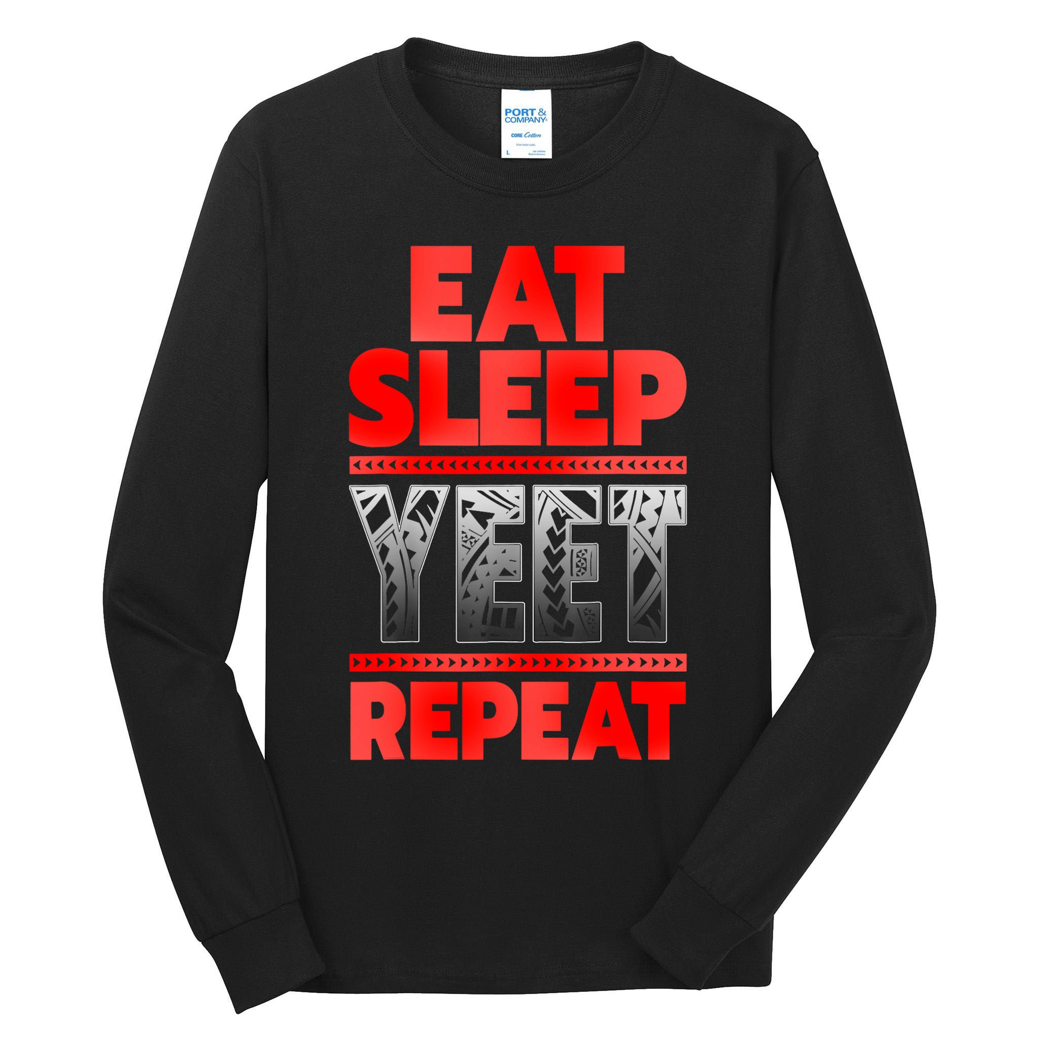 Vintage Yeet Mens Funny Saying Eat Sleep Repeat Tall Long Sleeve T-Shirt