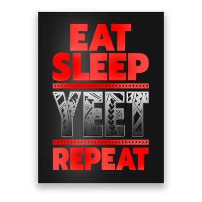 Vintage Yeet Mens Funny Saying Eat Sleep Repeat Poster