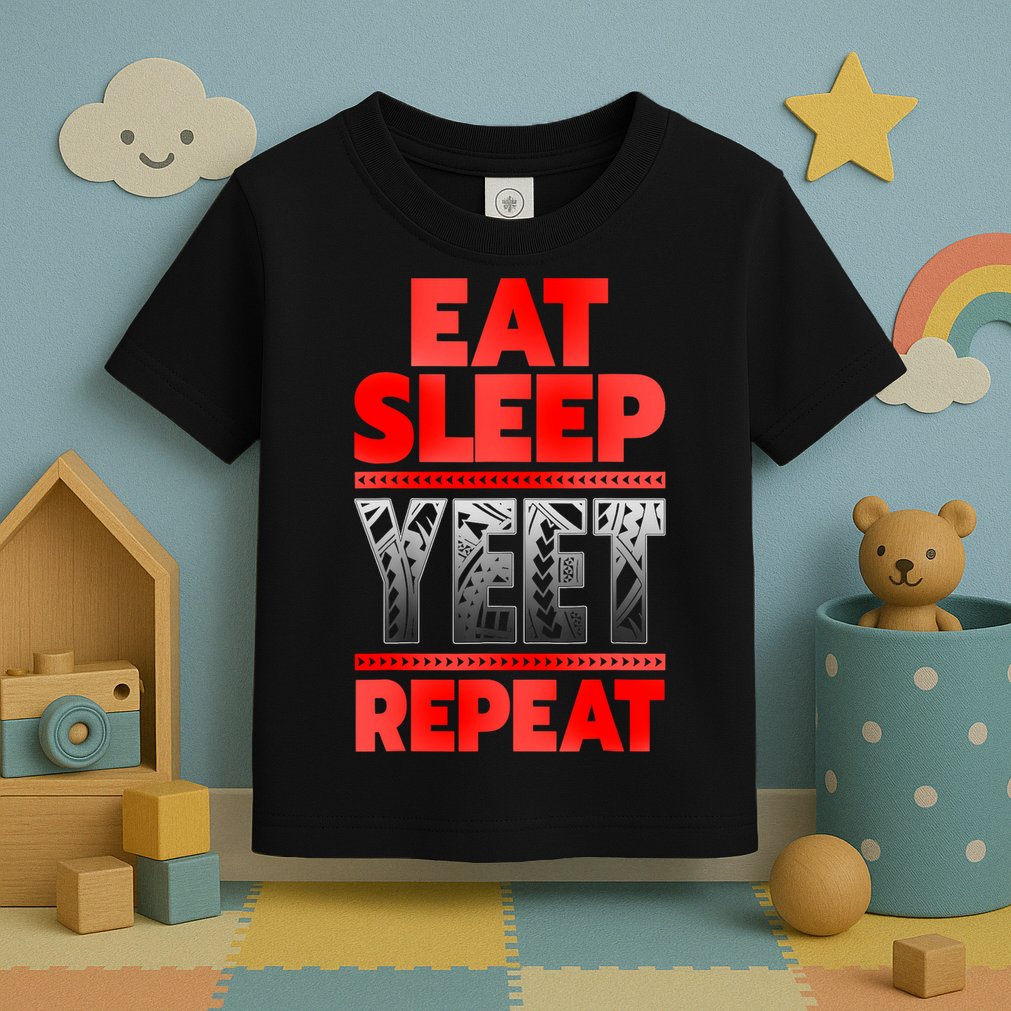 Vintage Yeet Mens Funny Saying Eat Sleep Repeat Toddler T-Shirt