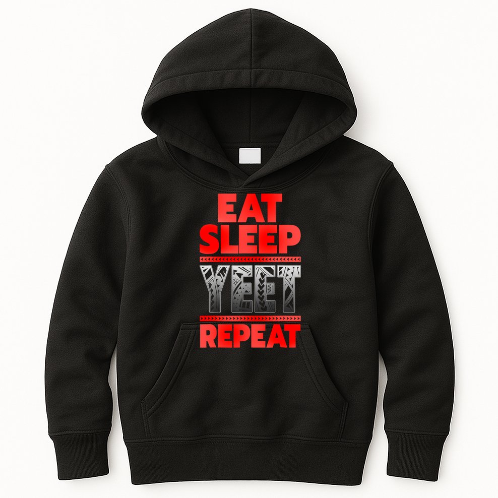Vintage Yeet Mens Funny Saying Eat Sleep Repeat Kids Hoodie