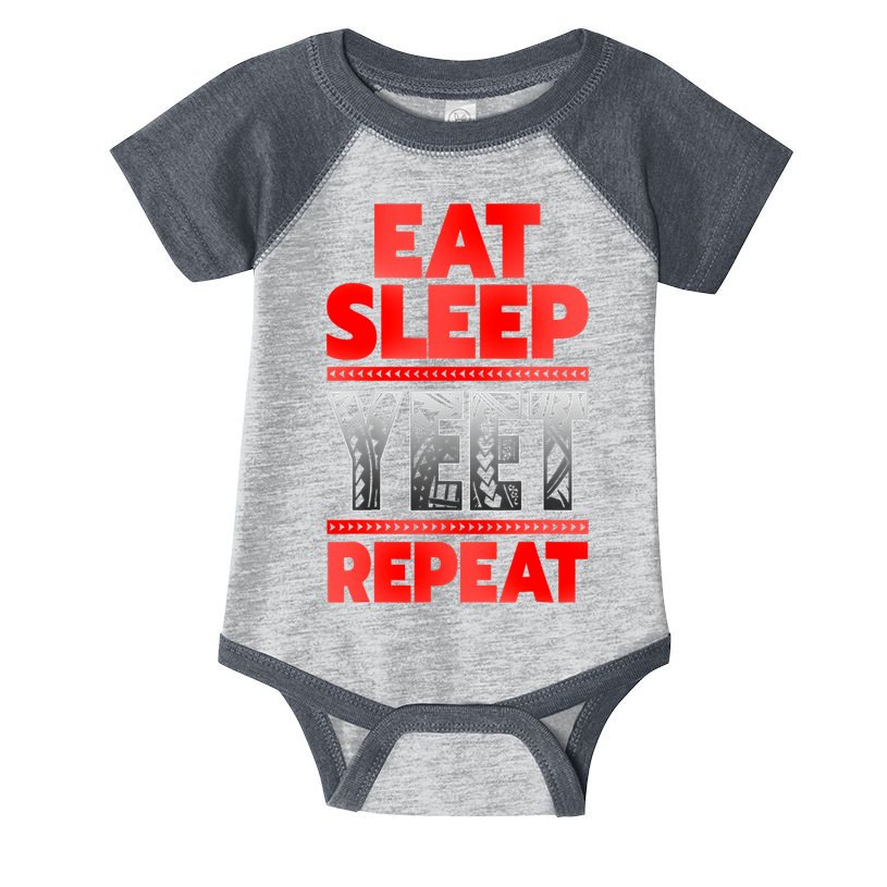 Vintage Yeet Mens Funny Saying Eat Sleep Repeat Infant Baby Jersey Bodysuit
