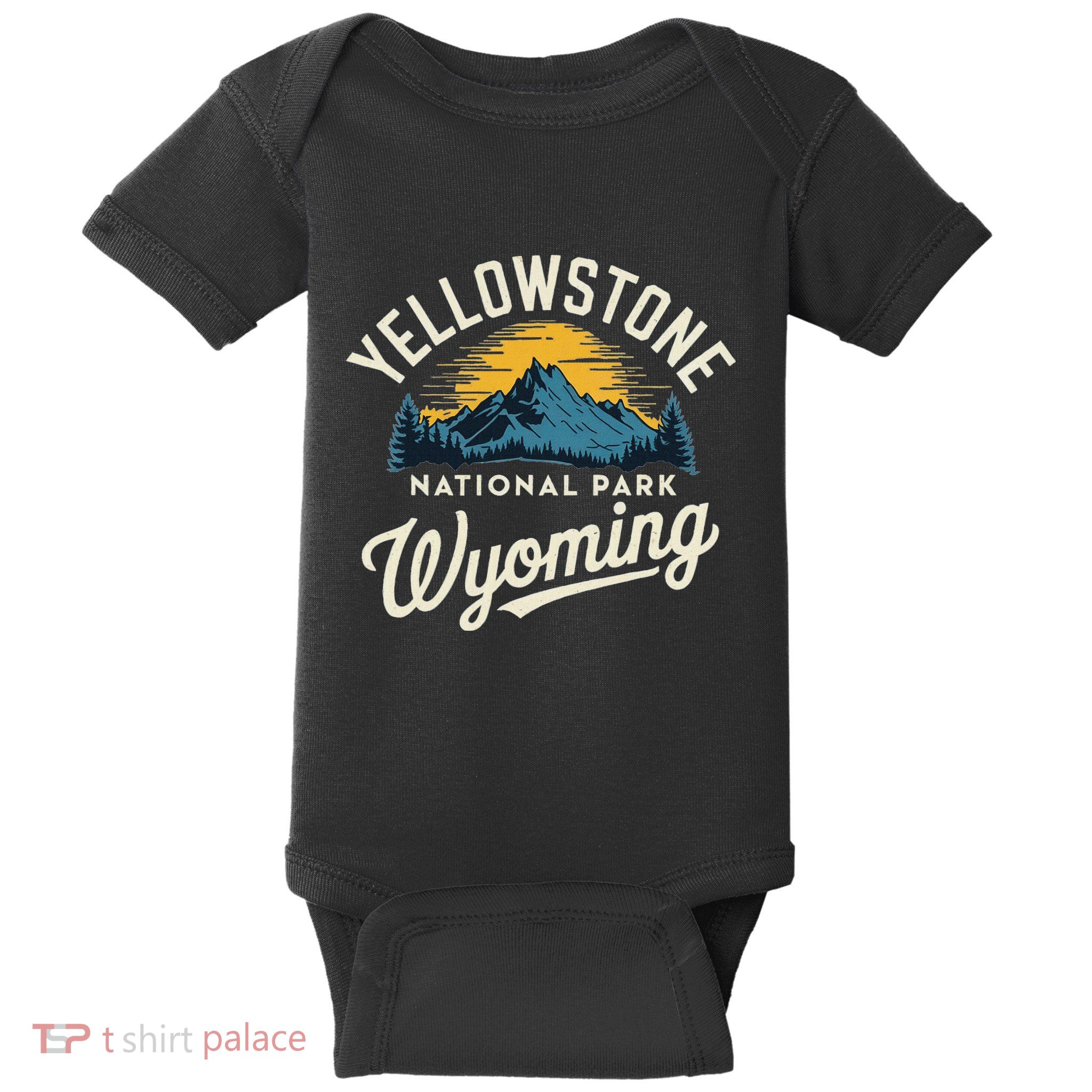 Vintage Yellowstone National Park Wyoming Souvenir Baby Bodysuit