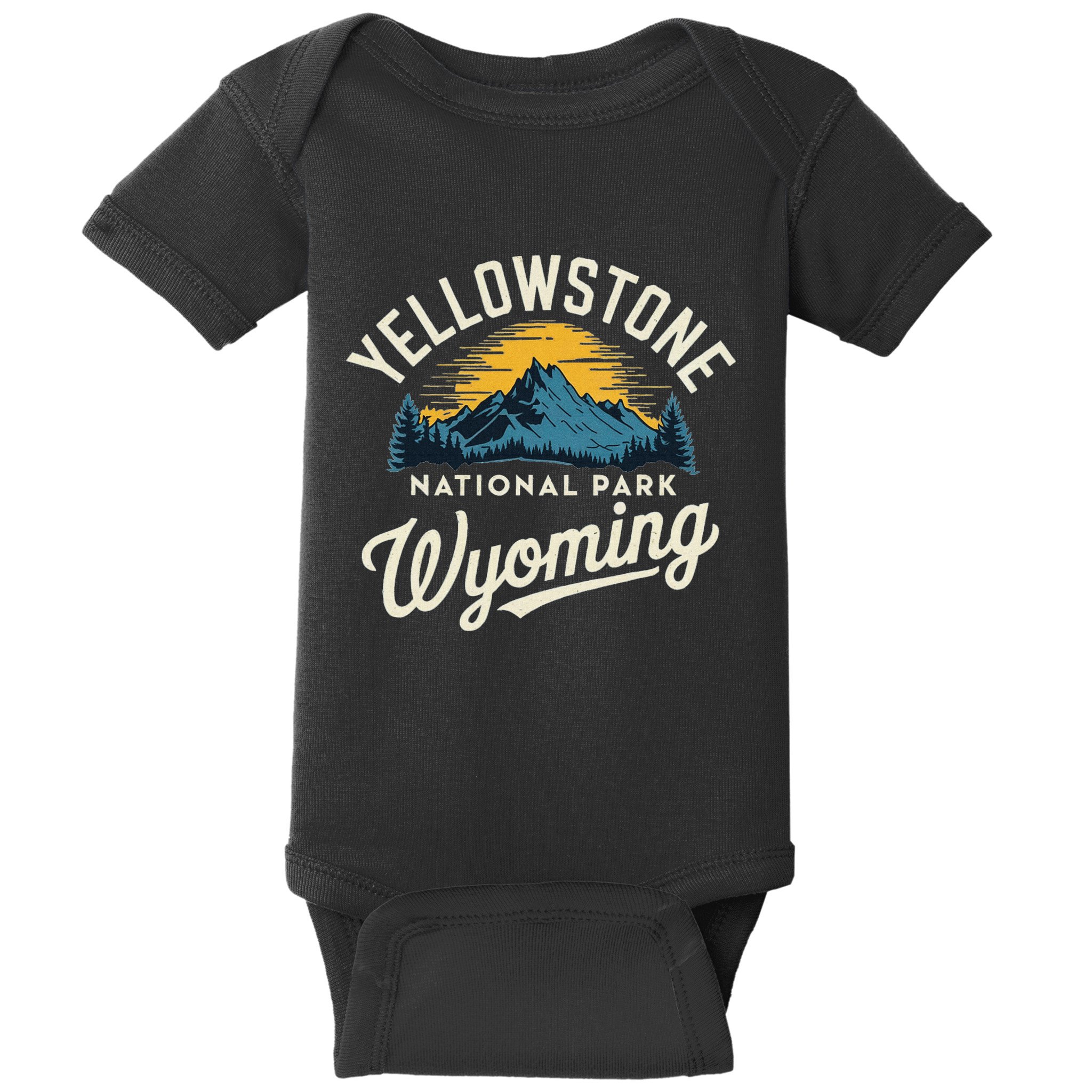 Vintage Yellowstone National Park Wyoming Souvenir Baby Bodysuit