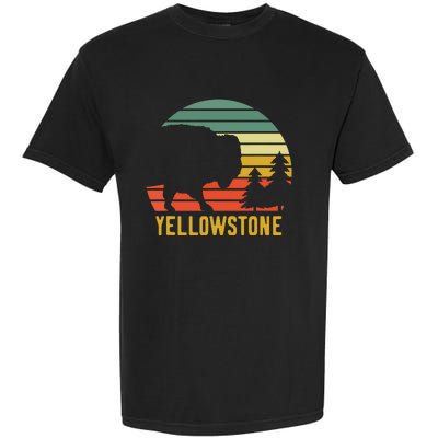 Vintage Yellowstone National Park Retro Travel Buffalo Bison Garment-Dyed Heavyweight T-Shirt