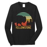 Vintage Yellowstone National Park Retro Travel Buffalo Bison Long Sleeve Shirt