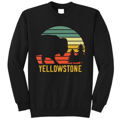 Vintage Yellowstone National Park Retro Travel Buffalo Bison Sweatshirt