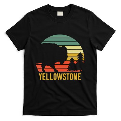 Vintage Yellowstone National Park Retro Travel Buffalo Bison T-Shirt