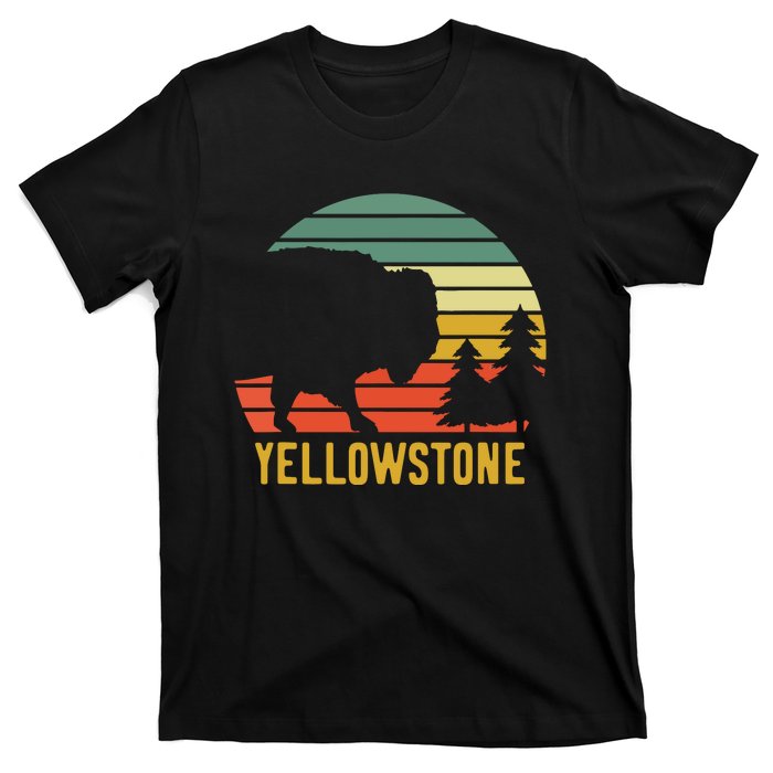 Vintage Yellowstone National Park Retro Travel Buffalo Bison T-Shirt