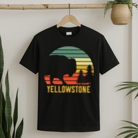 Vintage Yellowstone National Park Retro Travel Buffalo Bison T-Shirt
