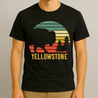 Vintage Yellowstone National Park Retro Travel Buffalo Bison T-Shirt