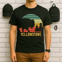 Vintage Yellowstone National Park Retro Travel Buffalo Bison T-Shirt