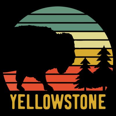 Vintage Yellowstone National Park Retro Travel Buffalo Bison T-Shirt