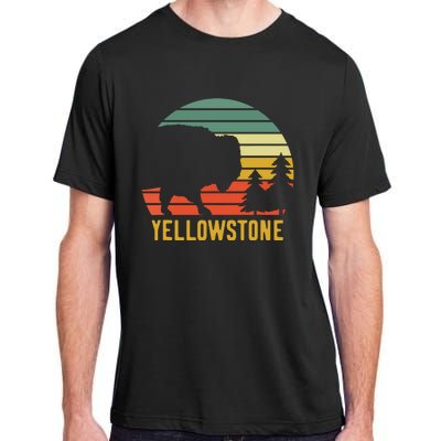 Vintage Yellowstone National Park Retro Travel Buffalo Bison Adult ChromaSoft Performance T-Shirt