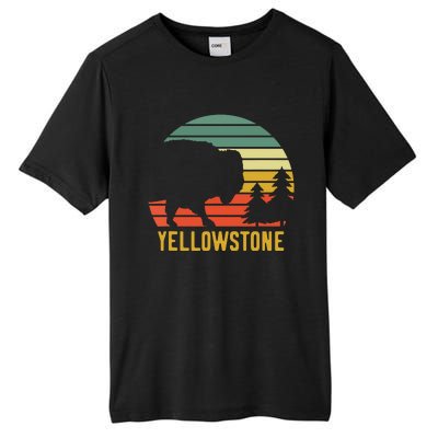 Vintage Yellowstone National Park Retro Travel Buffalo Bison Tall Fusion ChromaSoft Performance T-Shirt