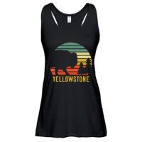 Vintage Yellowstone National Park Retro Travel Buffalo Bison Ladies Essential Flowy Tank