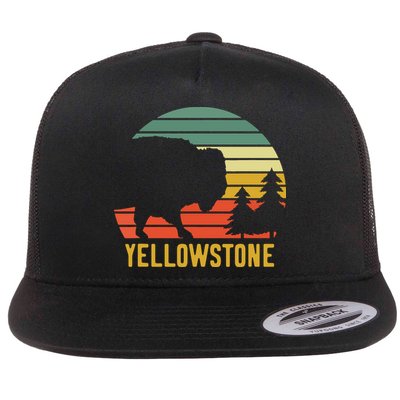 Vintage Yellowstone National Park Retro Travel Buffalo Bison Flatbill Hat