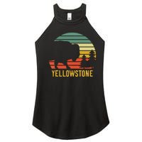 Vintage Yellowstone National Park Retro Travel Buffalo Bison Women's Perfect Tri Rocker Tank