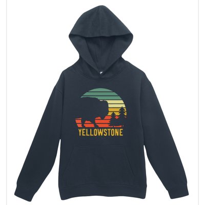 Vintage Yellowstone National Park Retro Travel Buffalo Bison Urban Pullover Hoodie