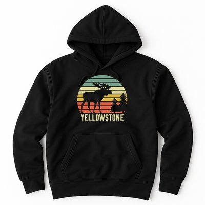 Vintage Yellowstone National Park Moose Retro Travel Gift Hoodie