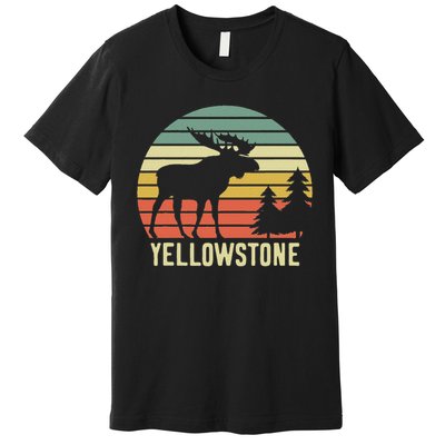 Vintage Yellowstone National Park Moose Retro Travel Gift Premium T-Shirt