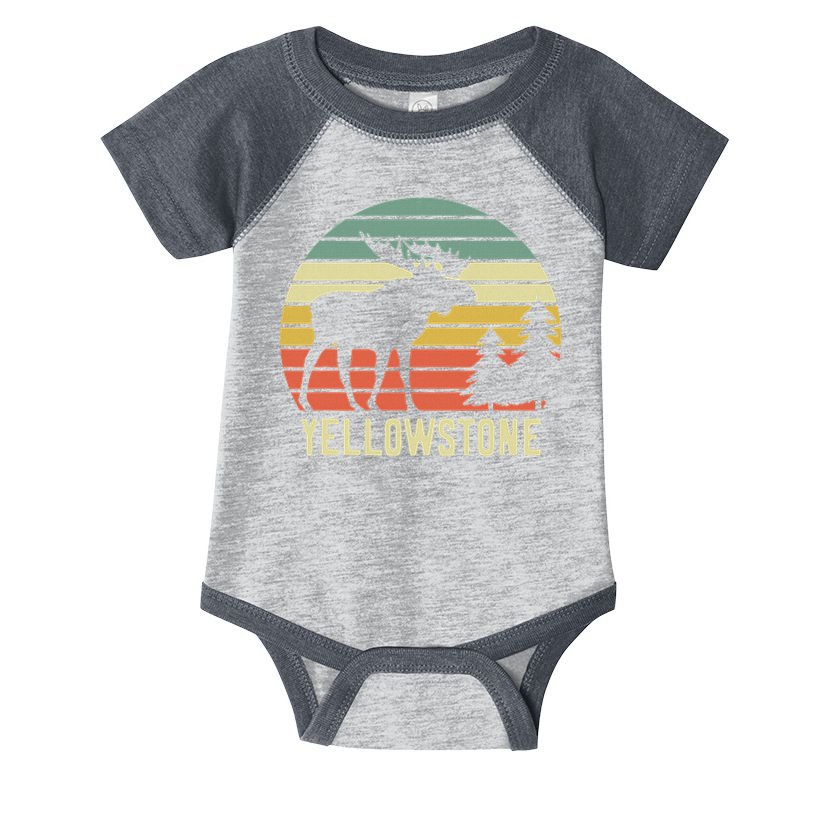 Vintage Yellowstone National Park Moose Retro Travel Gift Infant Baby Jersey Bodysuit