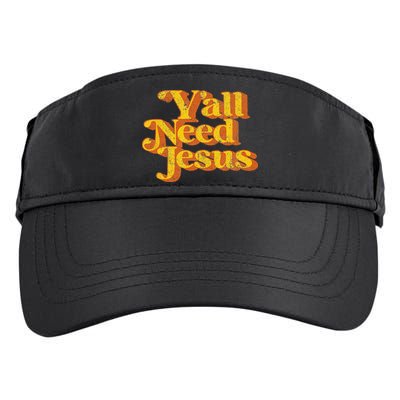 Vintage Yall Need Jesus Funny Christian Country Retro 70s Adult Drive Performance Visor
