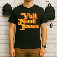 Vintage YAll Need Jesus Funny Christian Country Retro 70S T-Shirt