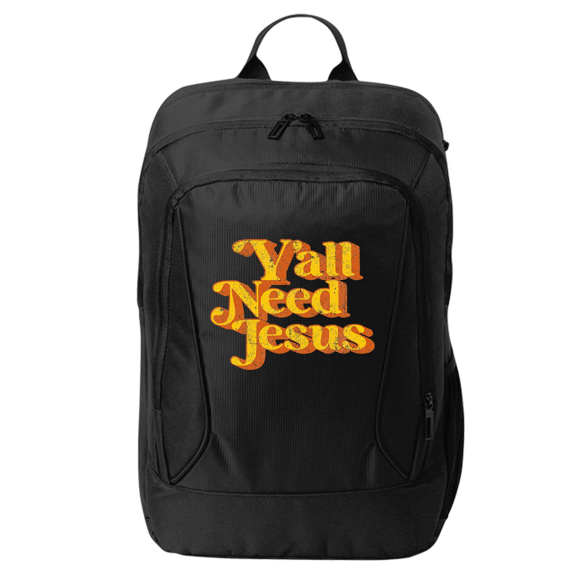 Vintage YAll Need Jesus Funny Christian Country Retro 70S City Backpack