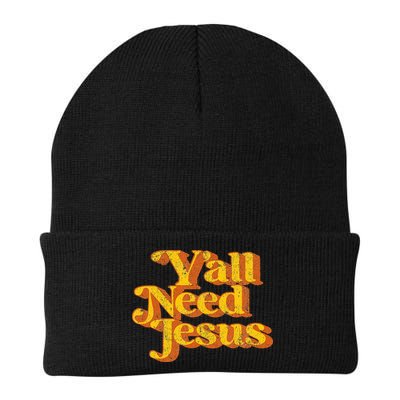 Vintage YAll Need Jesus Funny Christian Country Retro 70S Beanie