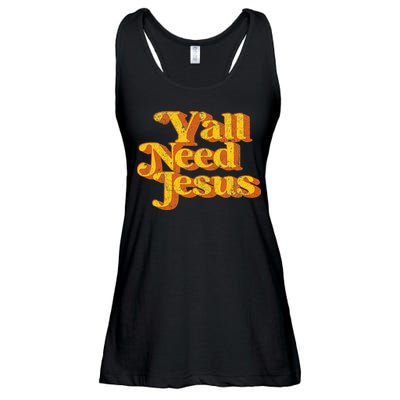 Vintage YAll Need Jesus Funny Christian Country Retro 70S Ladies Essential Flowy Tank