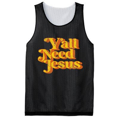 Vintage YAll Need Jesus Funny Christian Country Retro 70S Mesh Reversible Basketball Jersey Tank