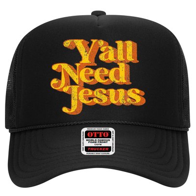 Vintage YAll Need Jesus Funny Christian Country Retro 70S Trucker Hat