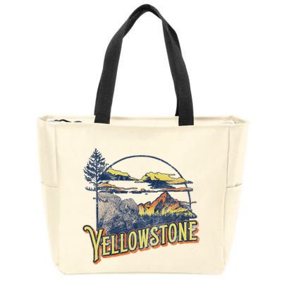 Vintage Yellowstone National Park Retro 80S Style Graphic Zip Tote Bag