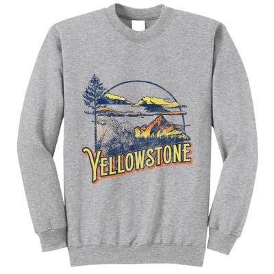 Vintage Yellowstone National Park Retro 80S Style Graphic Tall Sweatshirt