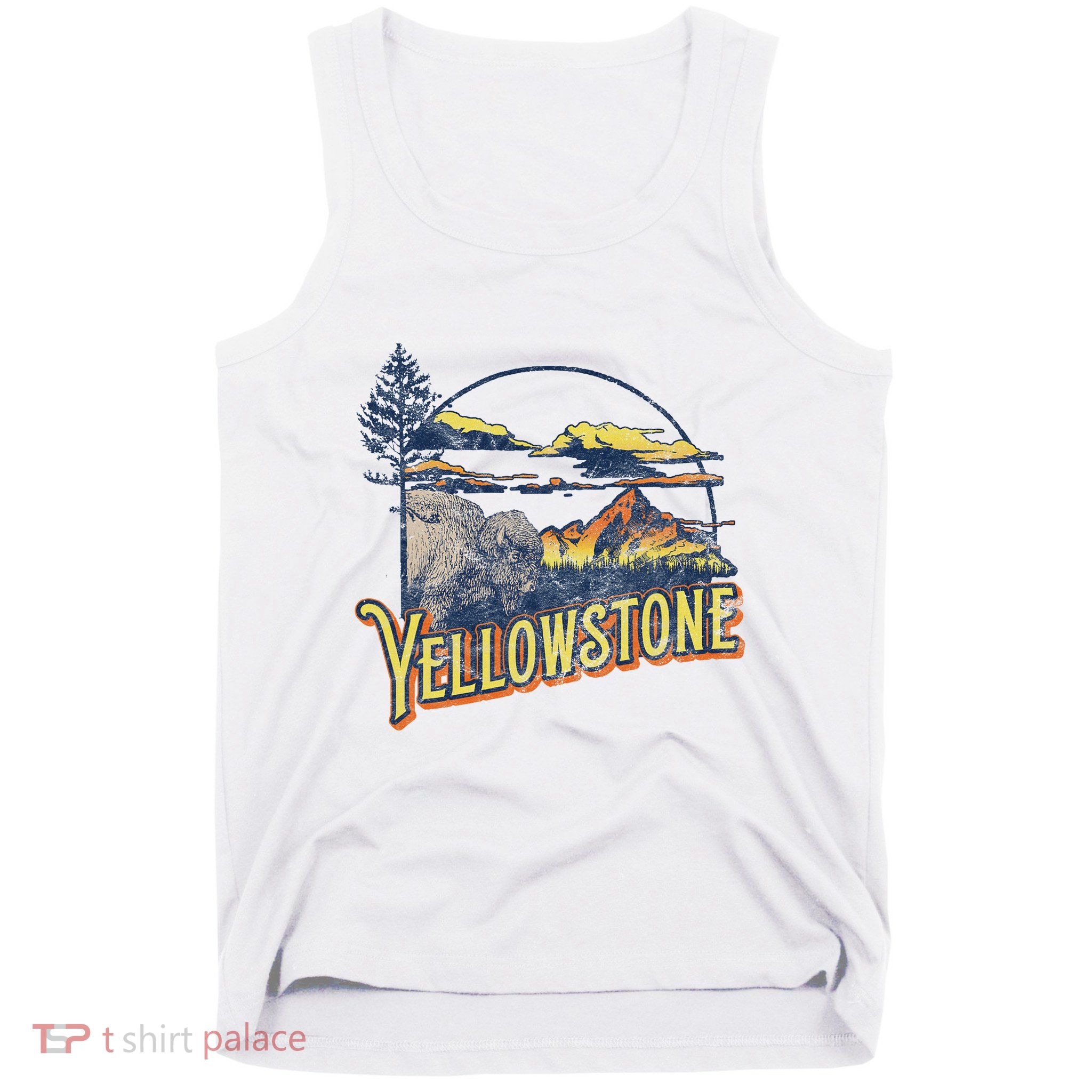 Vintage Yellowstone National Park Retro 80S Style Graphic Tank Top