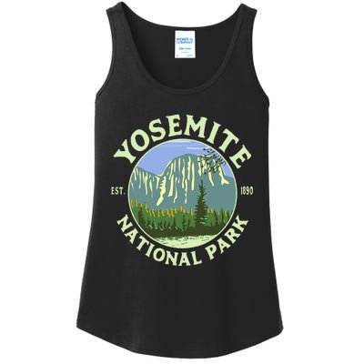 Vintage Yosemite National Park Ca California Hiking Camping Ladies Essential Tank