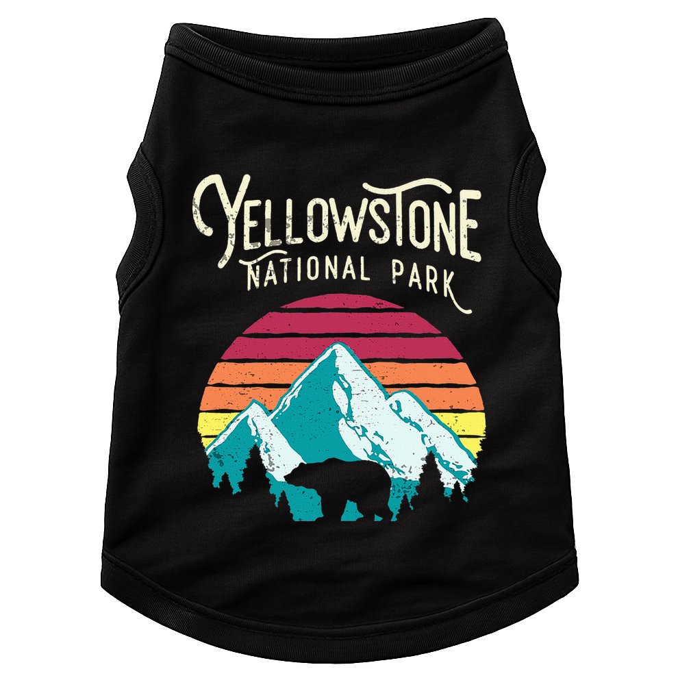 Vintage Yellowstone National Park Wy Mountain Bear Doggie Tank