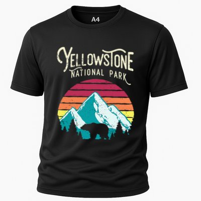 Vintage Yellowstone National Park Wy Mountain Bear Performance Shirt