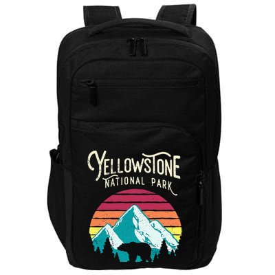 Vintage Yellowstone National Park Wy Mountain Bear Impact Tech Backpack