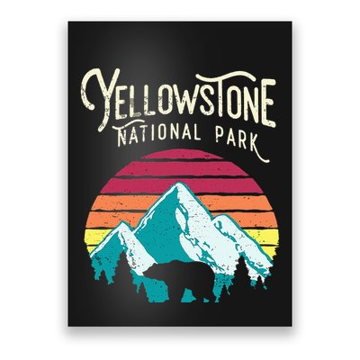 Vintage Yellowstone National Park Wy Mountain Bear Poster