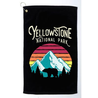 Vintage Yellowstone National Park Wy Mountain Bear Golf Towel