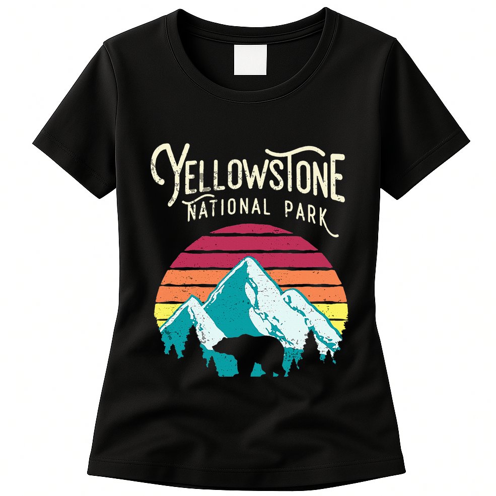 Vintage Yellowstone National Park Wy Mountain Bear Womens T-Shirt