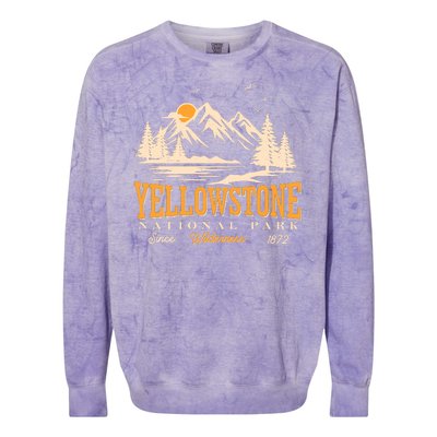 Vintage Yellowstone National Park Wilderness Since 1872 Colorblast Crewneck Sweatshirt