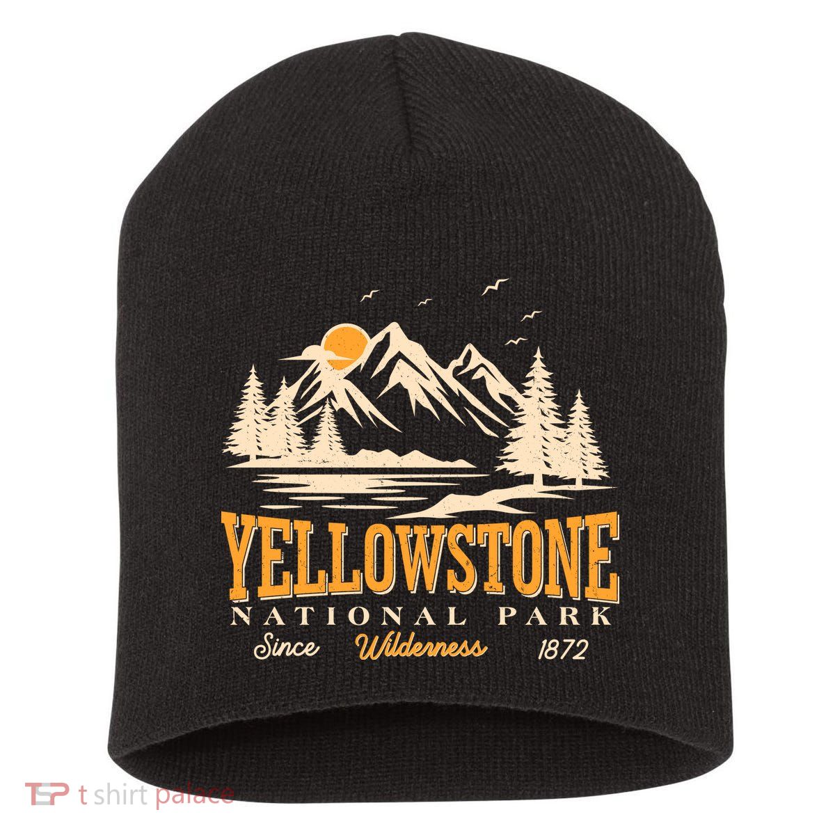 Vintage Yellowstone National Park Wilderness Since 1872 Short Acrylic Beanie