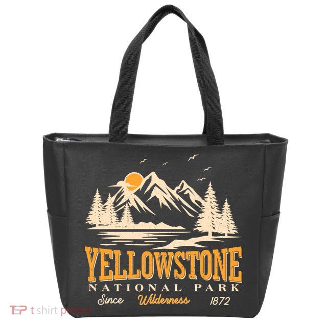 Vintage Yellowstone National Park Wilderness Since 1872 Zip Tote Bag