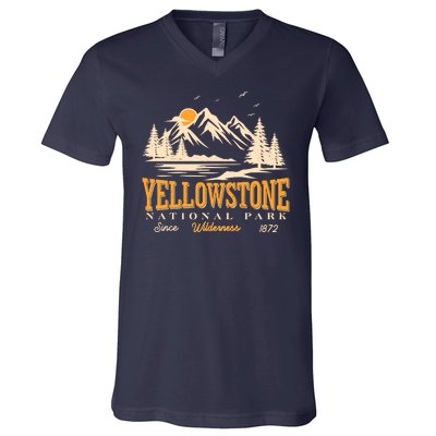 Vintage Yellowstone National Park Wilderness Since 1872 V-Neck T-Shirt