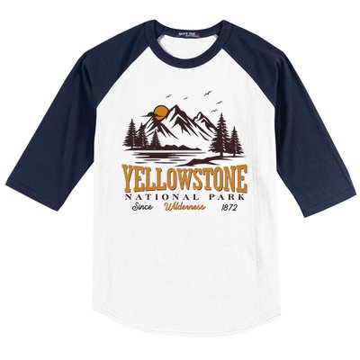 Vintage Yellowstone National Park Wilderness Since 1872 Baseball Sleeve Shirt