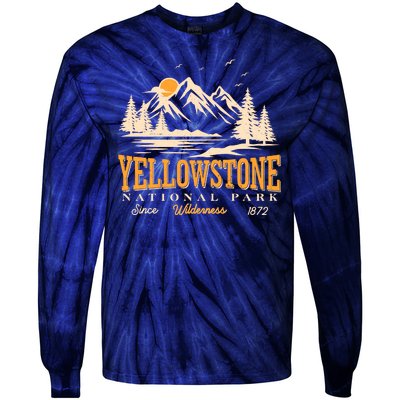 Vintage Yellowstone National Park Wilderness Since 1872 Tie-Dye Long Sleeve Shirt