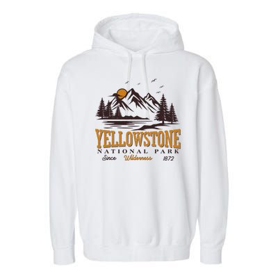 Vintage Yellowstone National Park Wilderness Since 1872 Garment-Dyed Fleece Hoodie